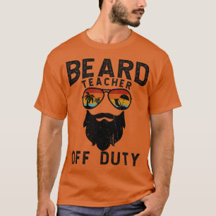 Camiseta Mens Beard eacher Off Duty Sungafas Beach Sunset
