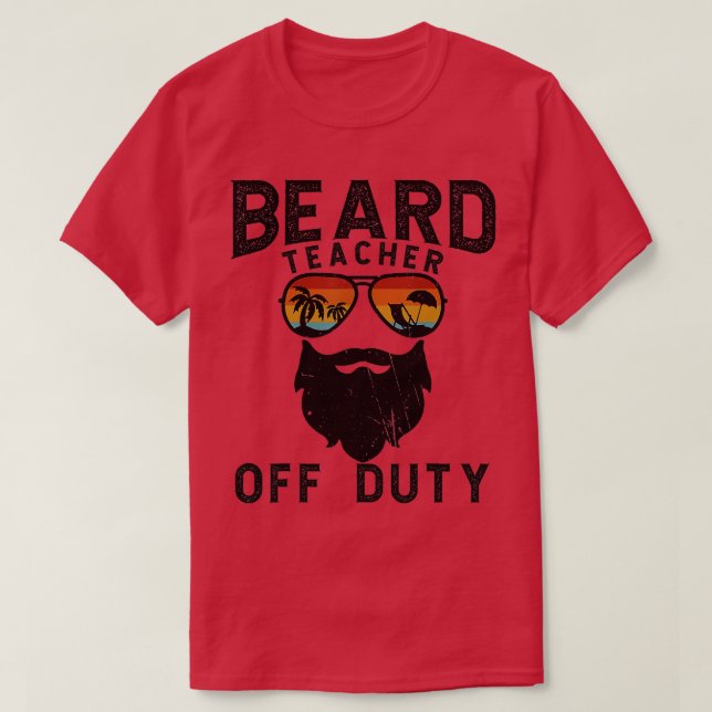 Camiseta Mens Beard eacher Off Duty Sungafas Beach Sunset (Diseño del anverso)