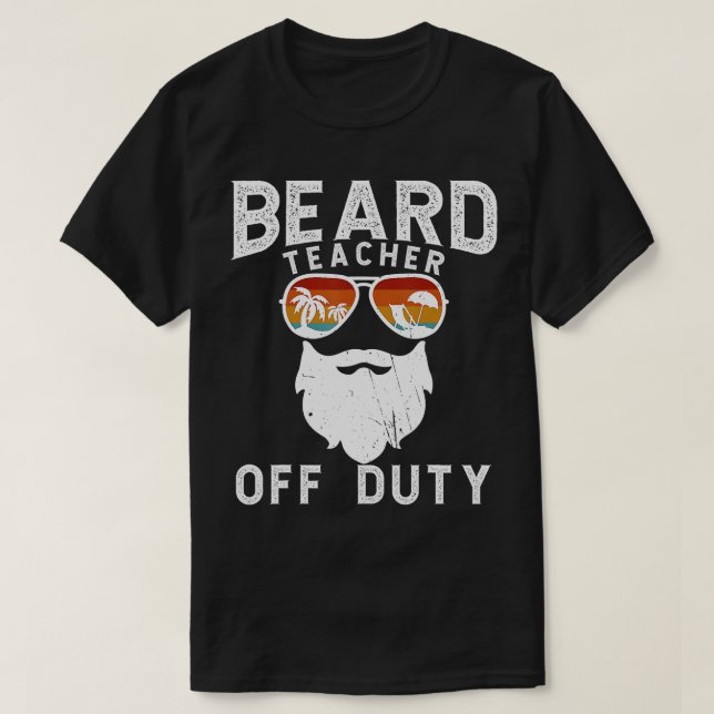 Camiseta Mens Beard eacher Off Duty Sungafas Beach Sunset (Diseño del anverso)