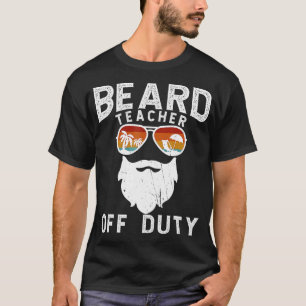Camiseta Mens Beard eacher Off Duty Sungafas Beach Sunset