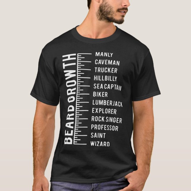 Camiseta Men's Beard Growth Chart Measurement Bearded crisp (Anverso)