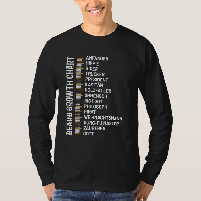 Camiseta Mens Beard O Meter Beard Length Ruler Growth Beard (Anverso)