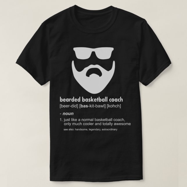 Camiseta Mens Bearded Basketball Coach  Joke Basketball Coa (Diseño del anverso)