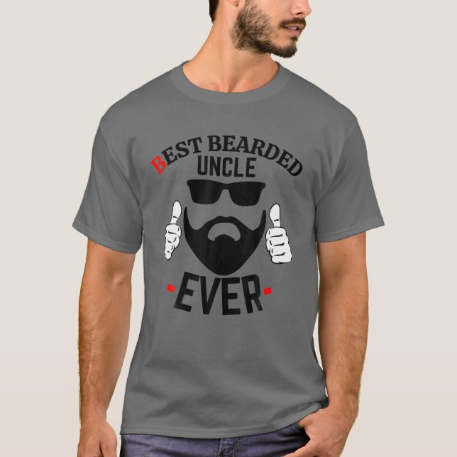 Camiseta Mens Bearded Uncle Mens Beard Humor Funny  Superhe (Anverso)