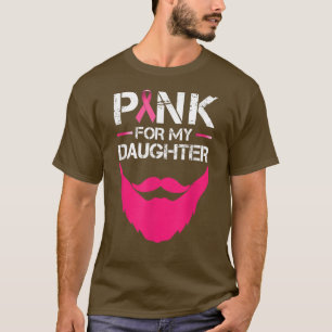 Camiseta Mens Bearts Pink For My Daughter Pink Breast Cance