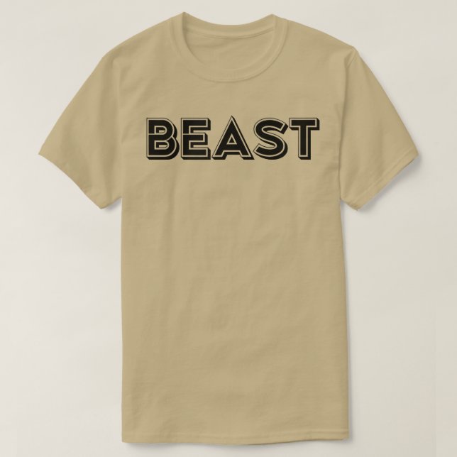Camiseta Mens BEAST Gym Fitness Workout Bodybuilding Motiva (Diseño del anverso)