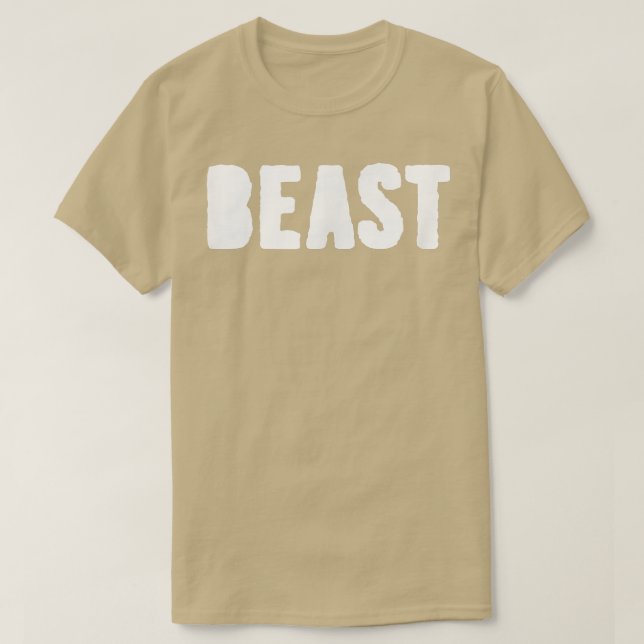 Camiseta Mens BEAST Gym Fitness Workout Bodybuilding Motiva (Diseño del anverso)