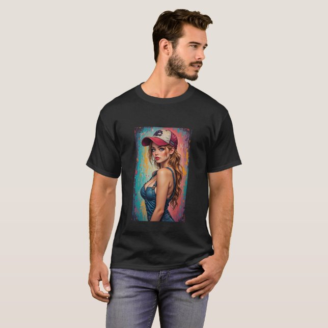 Camiseta Mens Beautiful Graphic Image of Wine, Women & Song (Anverso completo)