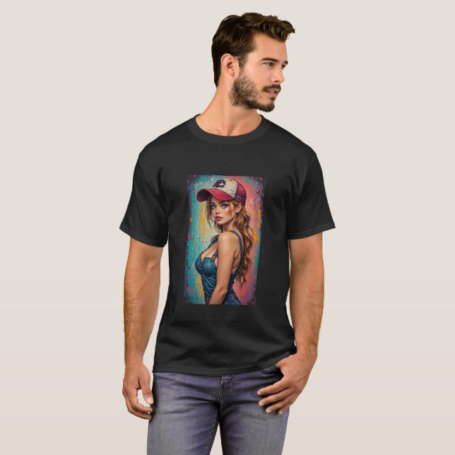 Camiseta Mens Beautiful Graphic Image of Wine, Women & Song (Anverso completo)