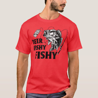 Camiseta Mens Beer Fishy Fishy Fishing Drinking Hilarious S