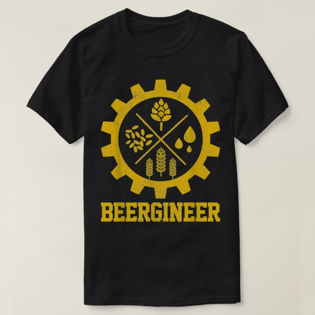 Camiseta Mens Beergineer Homebrew Brassage la maison Cadeau (Diseño del anverso)