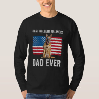 Camiseta Mens Belga Malinois Dad Bandera Estadounidense Bel