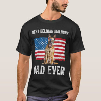 Camiseta Mens Belga Malinois Dad Bandera Estadounidense Sh
