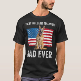 Camiseta Mens Belga Malinois Dad Bandera Estadounidense Sh 