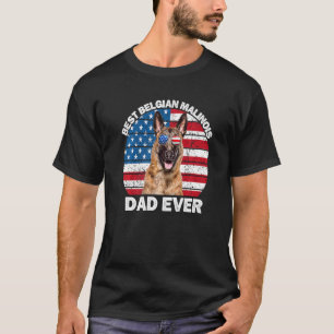 Camiseta Mens Belga Malinois Dad Bandera Estadounidense Sh 