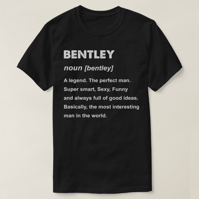 Camiseta Mens Bentley Name Gift (Diseño del anverso)