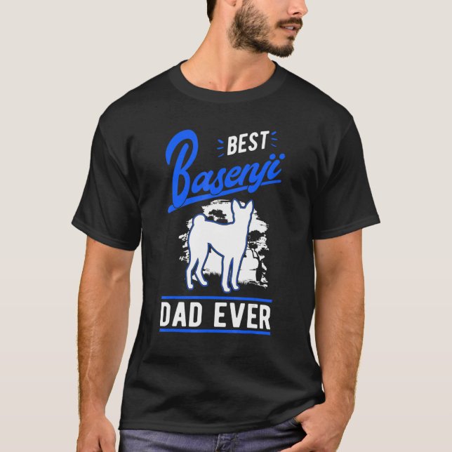 Camiseta Mens Best Basenji Dad Ever Congo Terrier Basenji (Anverso)