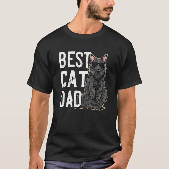 Camiseta Mens   Best Cat Dad Ever   for at   of Maine Coons (Anverso)