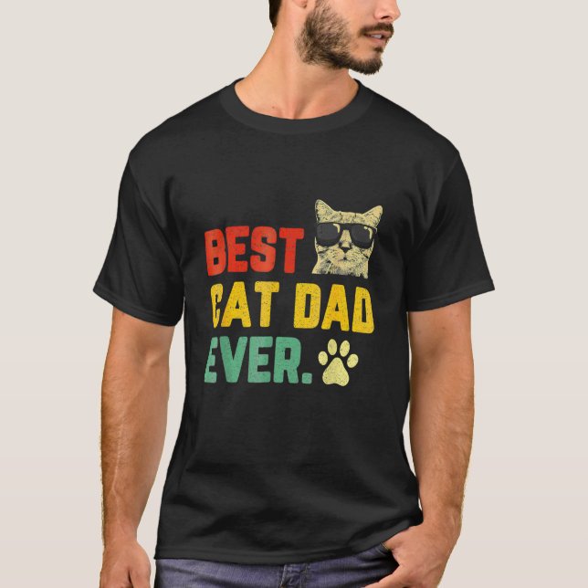 Camiseta Mens   Best Cat Dad Ever  Men's Cat Dad   Cat Dad (Anverso)