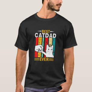 Camiseta Mens Best Cat Dad Ever Vintage For Cat  Father S D