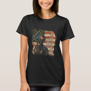 Camiseta Mens Best Dachshund Dad Ever American Flag Th Of J