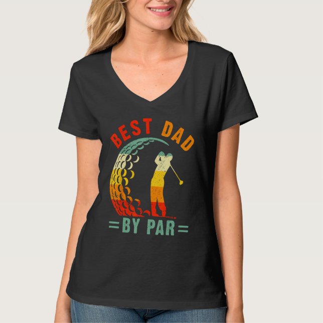 Camiseta Mens Best Dad By Par  Golf Daddy Fathers Day US Fl (Anverso)