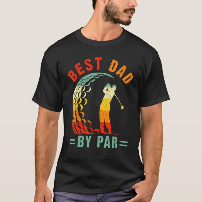 Camiseta Mens Best Dad By Par  Golf Daddy Fathers Day US Fl (Anverso)