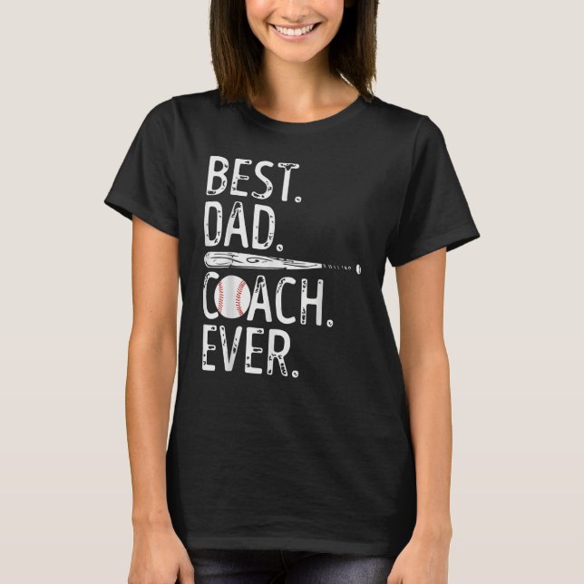 Camiseta Mens Best Dad Coach Ever Baseball Patriotic For Fa (Anverso)