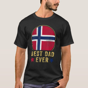 Camiseta Mens Best Dad Ever Norwegian Father Country Norway