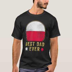 Camiseta Mens Best Dad Ever Polish Father Country Poland Fl