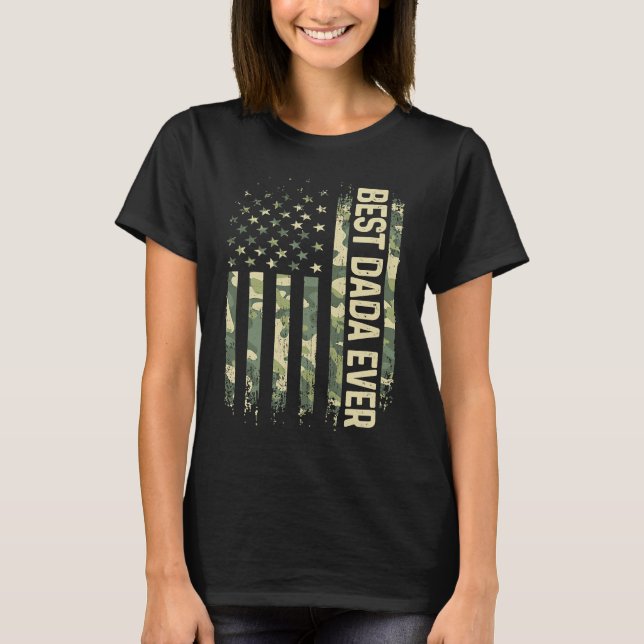 Camiseta Mens Best Dada Ever Camo American Flag Father's Da (Anverso)