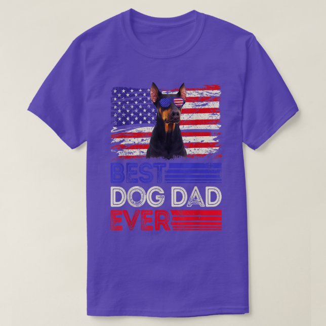 Camiseta Mens Best Doberman Dad Ever American Flag Patrioti (Diseño del anverso)