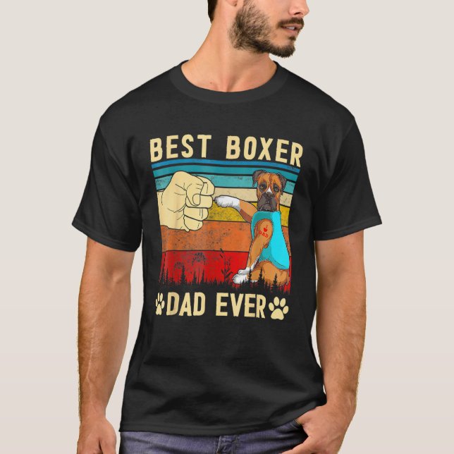 Camiseta Mens Best Dog Dad Ever Boxer Puppy  Fathers Day Do (Anverso)