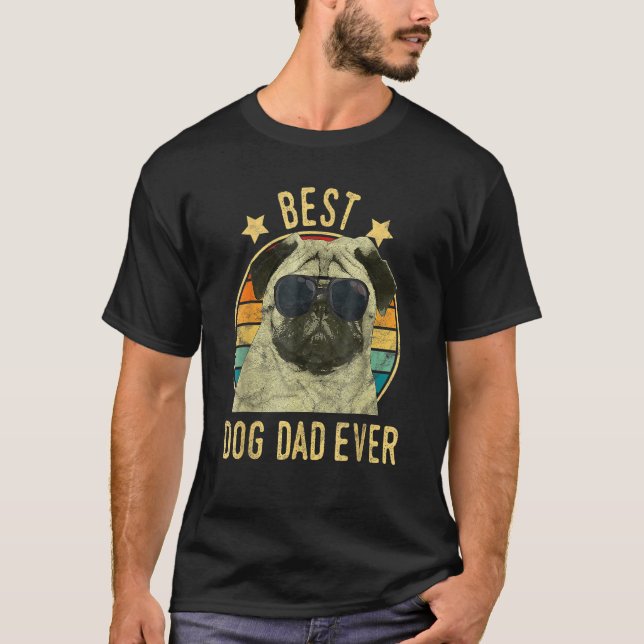 Camiseta Mens Best Dog Dad Ever Pug Fathers Day (Anverso)