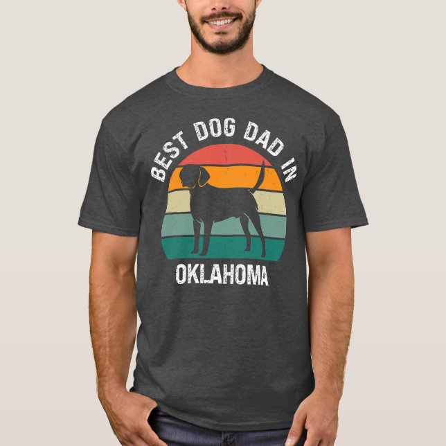 Camiseta Mens Best Dog Dad In Oklahoma Funny Dog  (Anverso)