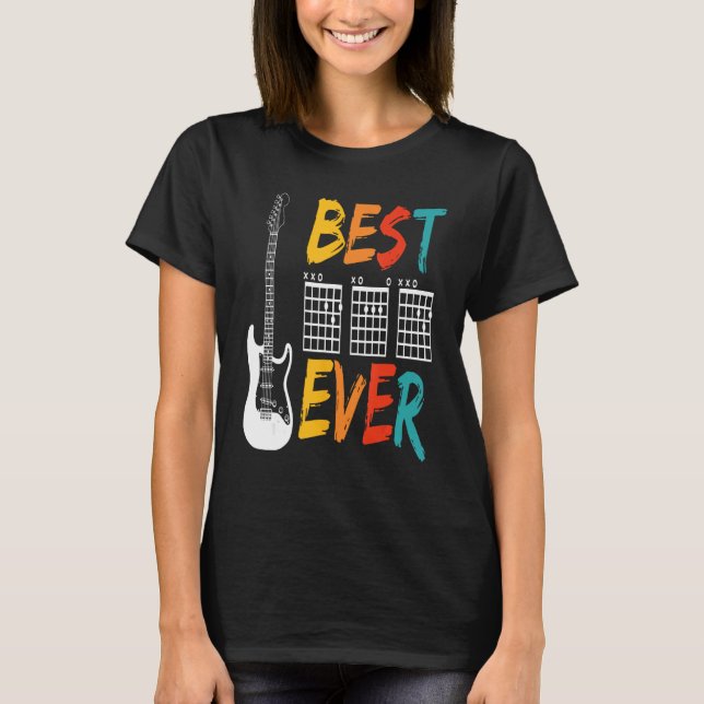 Camiseta Mens Best Guitar Dad Ever Chords Best Dad Tabs Fat (Anverso)
