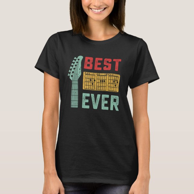 Camiseta Mens Best Guitar Dad Ever Chords Guitarist Music F (Anverso)