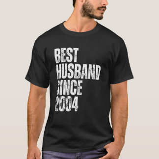 Camiseta Mens Best Husband Since 2004 Vintage Wedding Anniv