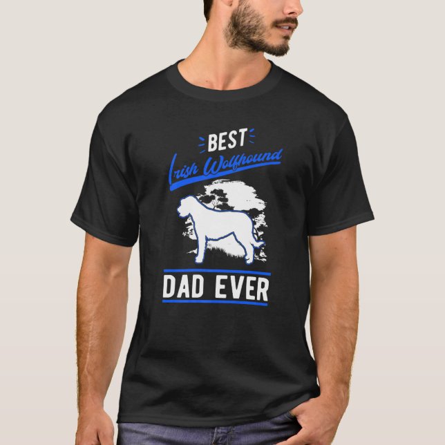 Camiseta Mens Best Irish Wolfhound Dad Ever   (Anverso)