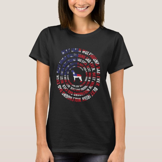 Camiseta Mens Best Irish Wolfhound Dad Ever American Flag D (Anverso)