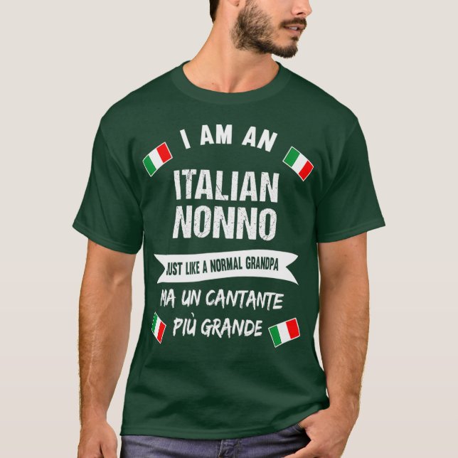 Camiseta Mens Best Italian Nonno  Great Italian Grandpa (Anverso)