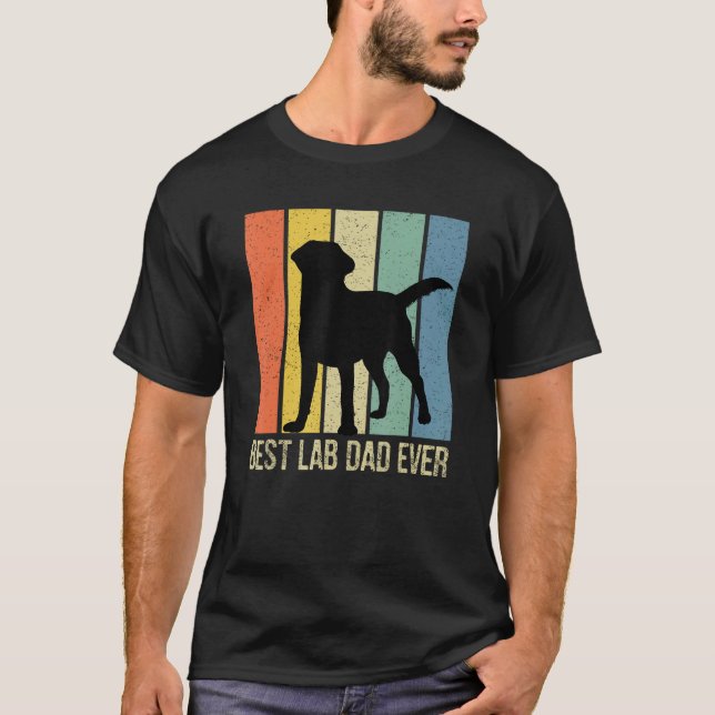 Camiseta Mens Best Lab Dad Ever Black Labrador Retriever Vi (Anverso)