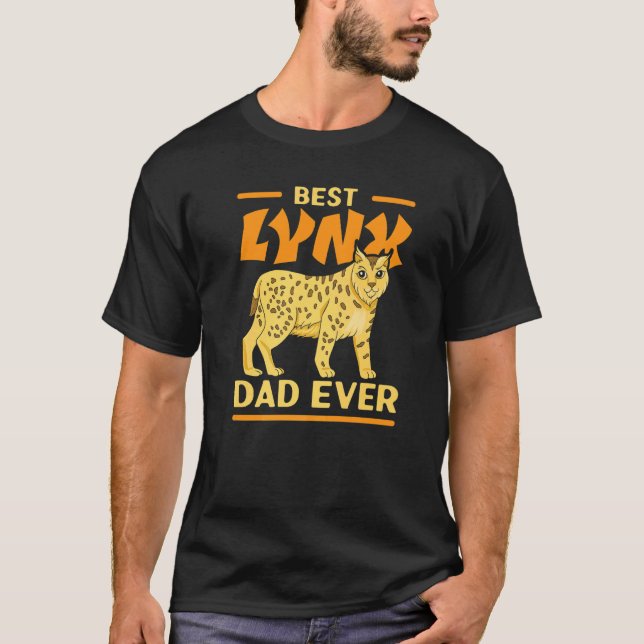 Camiseta Mens Best Lynx Dad Ever Zookeeper Wildlife Animal  (Anverso)