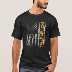 Camiseta Mens Best Papa By Par US American Flag Father's Da