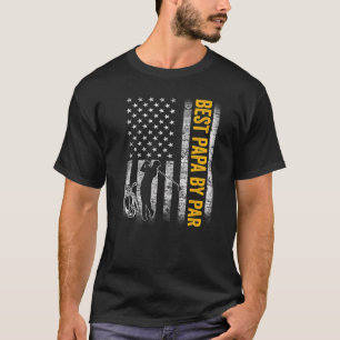 Camiseta Mens Best Papa By Par Us American Flag Father's Da