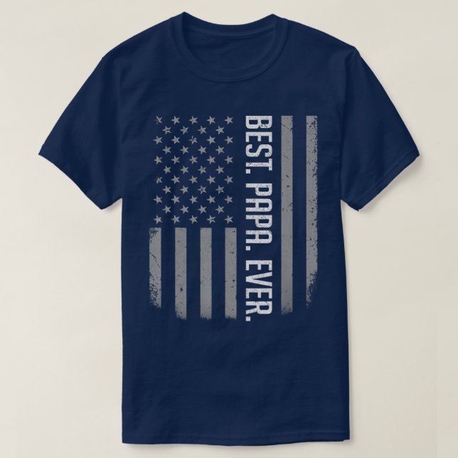 Camiseta Mens Best Papa Ever US American Flag  Gifts For Fa (Diseño del anverso)