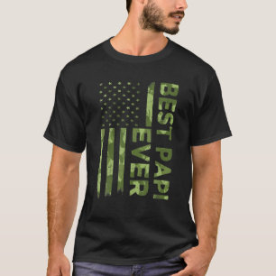 Camiseta Mens Best Papi Ever Father's Day Camouflage Americ