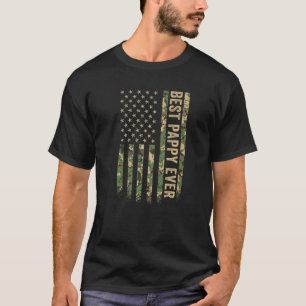Camiseta Mens Best Pappy Ever American Flag Camo Veteran Pa