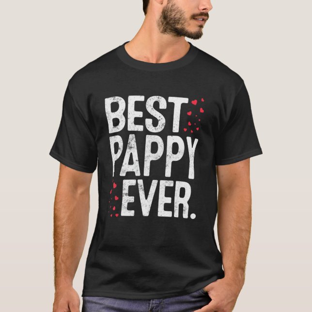 Camiseta Mens Best Pappy Ever   Pappy   Valentines Day (Anverso)