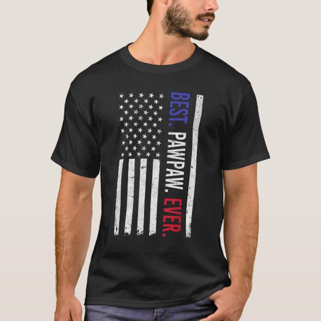 Camiseta Mens Best Pawpaw Ever American Flag Pawpaw  For Fa (Anverso)